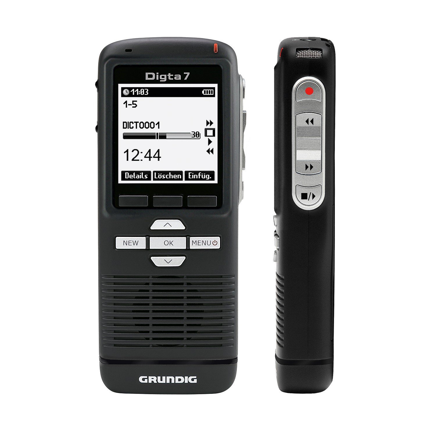 Grundig Digta 7 Push Type 701 Digital Voice Recorder Black - Image 2