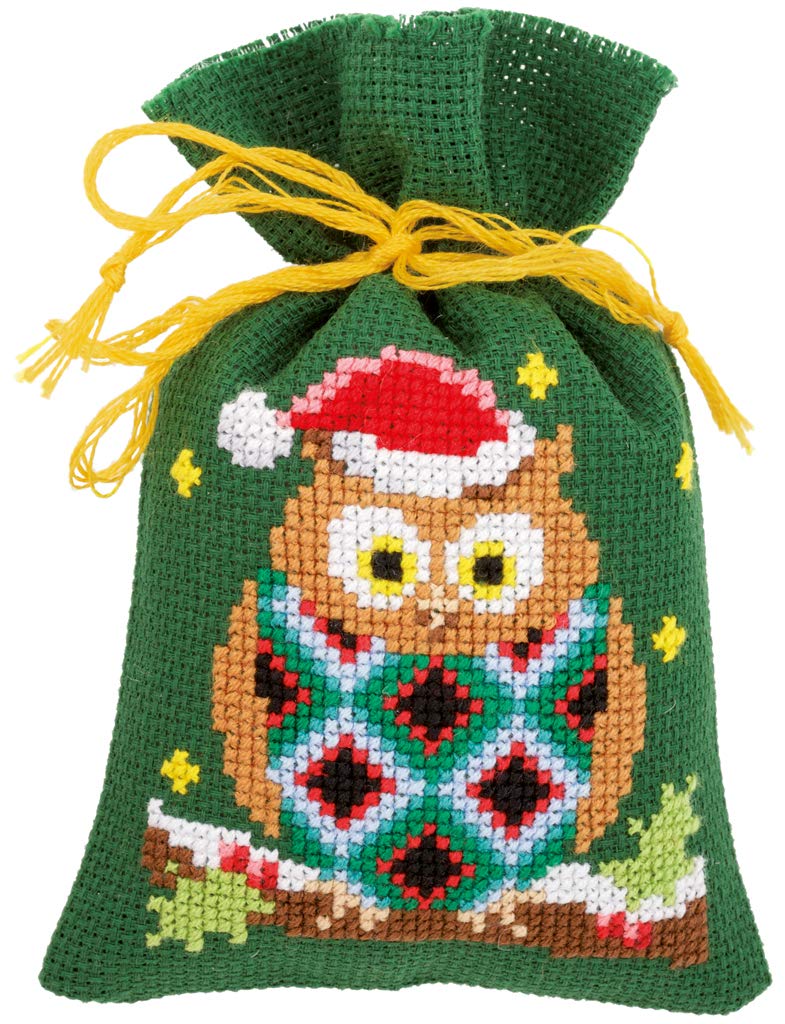 Vervaco Counted Cross Stitch Kit: Pot-Pourri Bag: Christmas Owls: Set of 3, Acrylic, NA, 8 x 12cm, N\a - Image 3