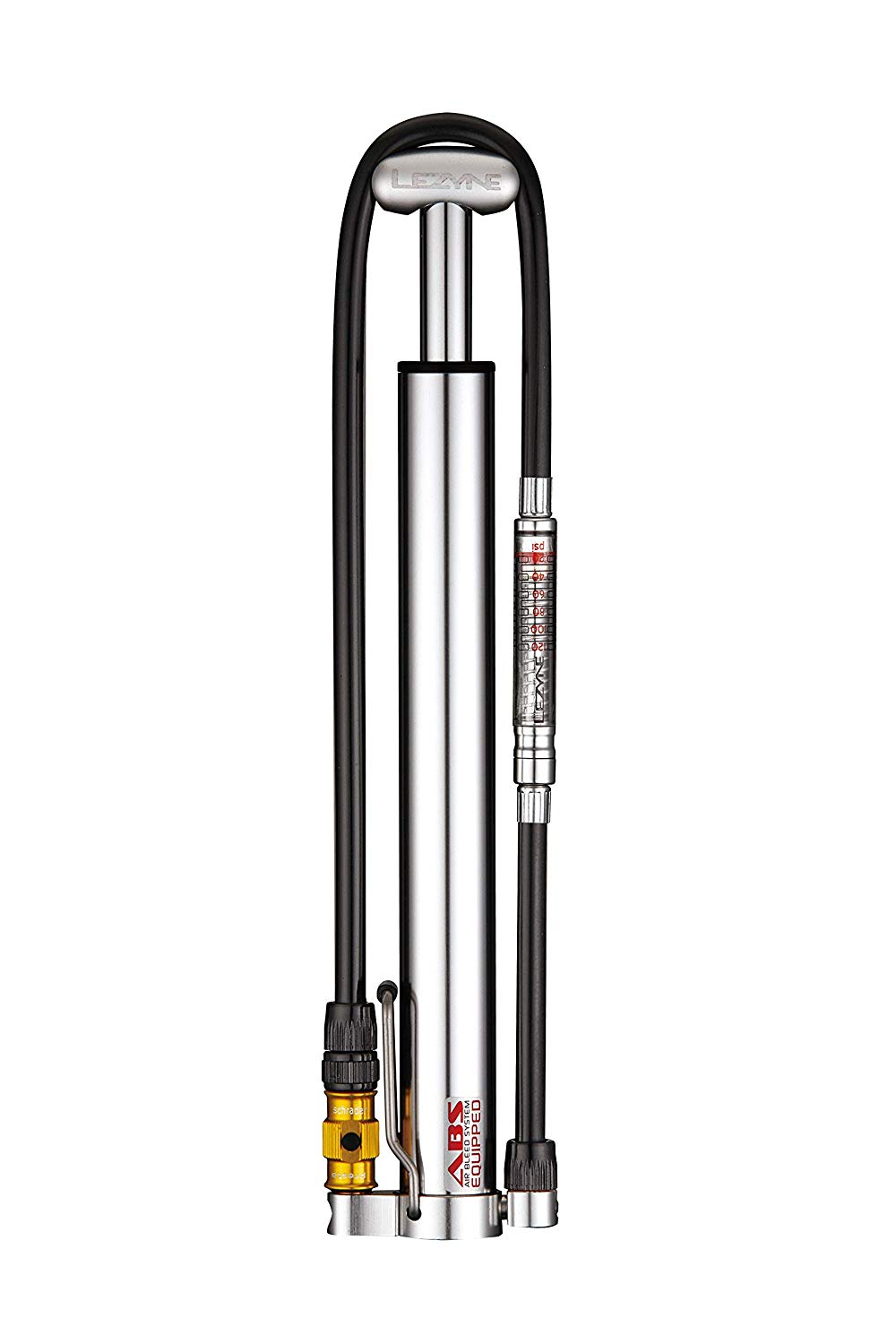 LEZYNE Micro Floor Drive High Pressure & High Volume Bike Pumps, Silver - Silver