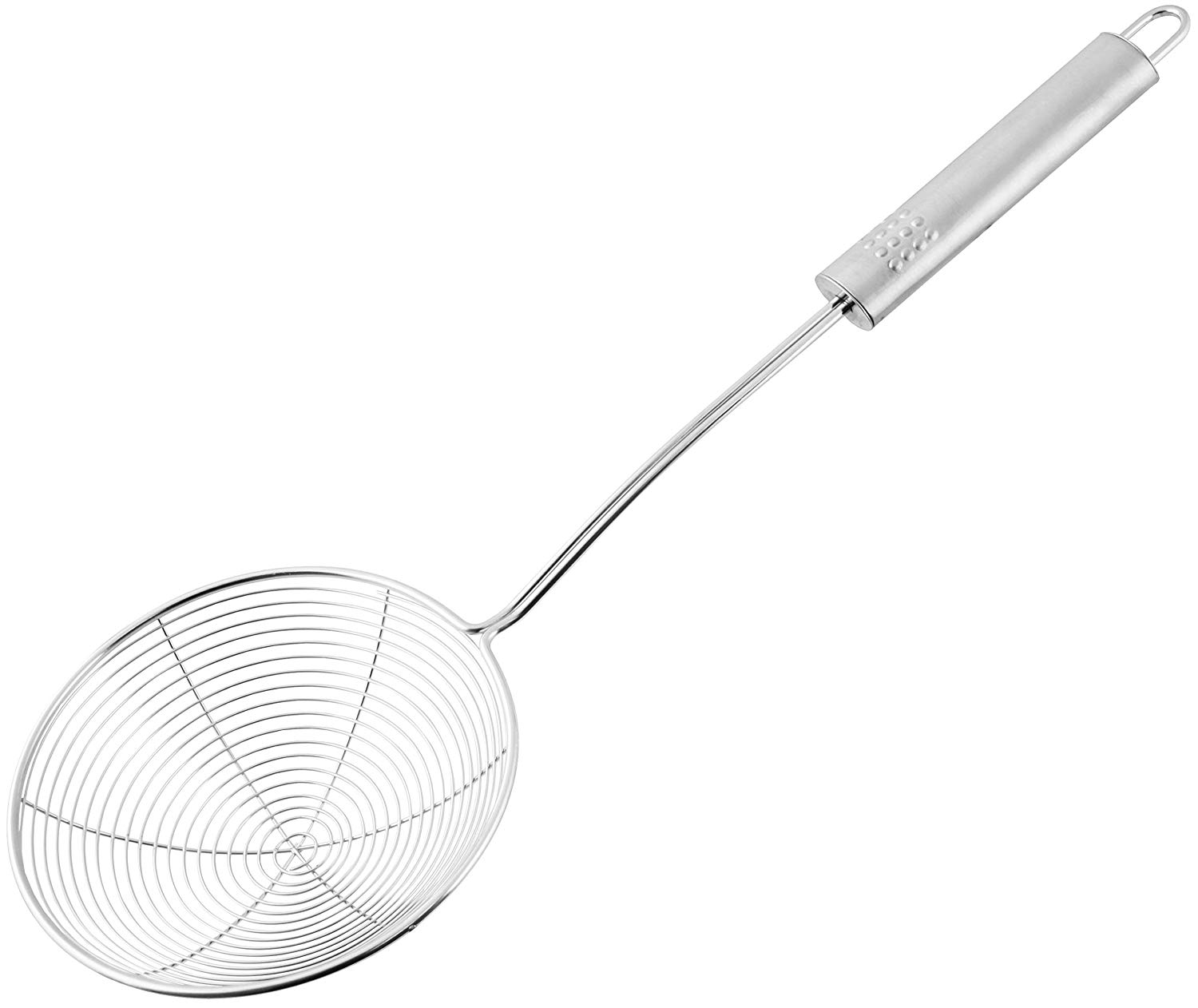 Fackelmann OPAL Skimmer, Straining Spoon, Frying Strainer, Fine Mesh, Medium Spider Ladle Stainless Steel, 37.5x12x5.5cm, Silver
