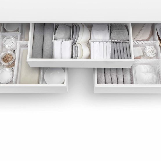 Rayen Adaptable Divider with Infinite Combinations. Multi-Purpose Drawer Organiser. 6 Units, White, 54x10, 5x1, 4 - Image 3