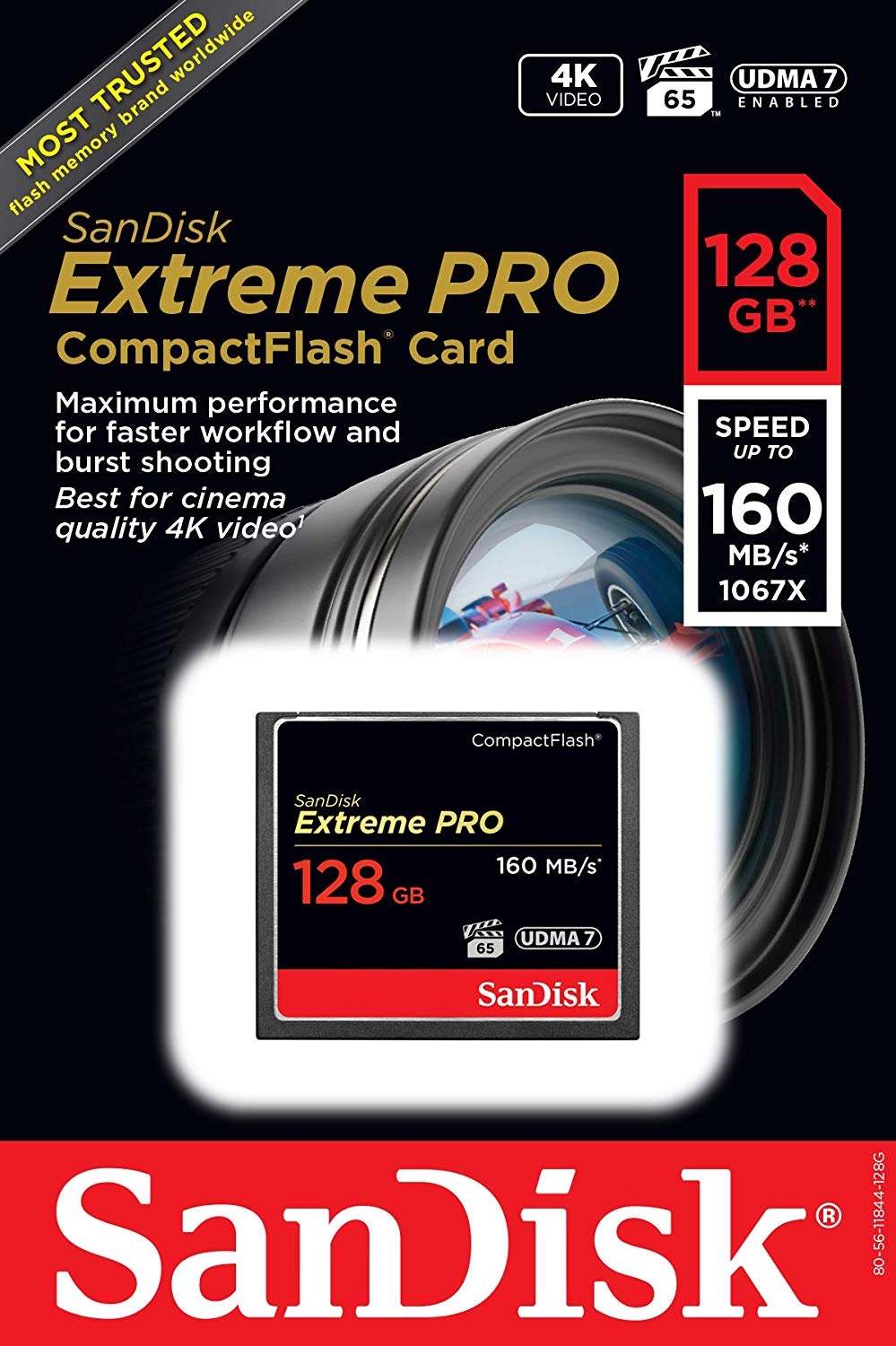 SanDisk SDCFXPS-128G-X46 Extreme Pro 128 GB 160 MB/s CompactFlash Memory  Card – Black/Gold/Red - BigaMart