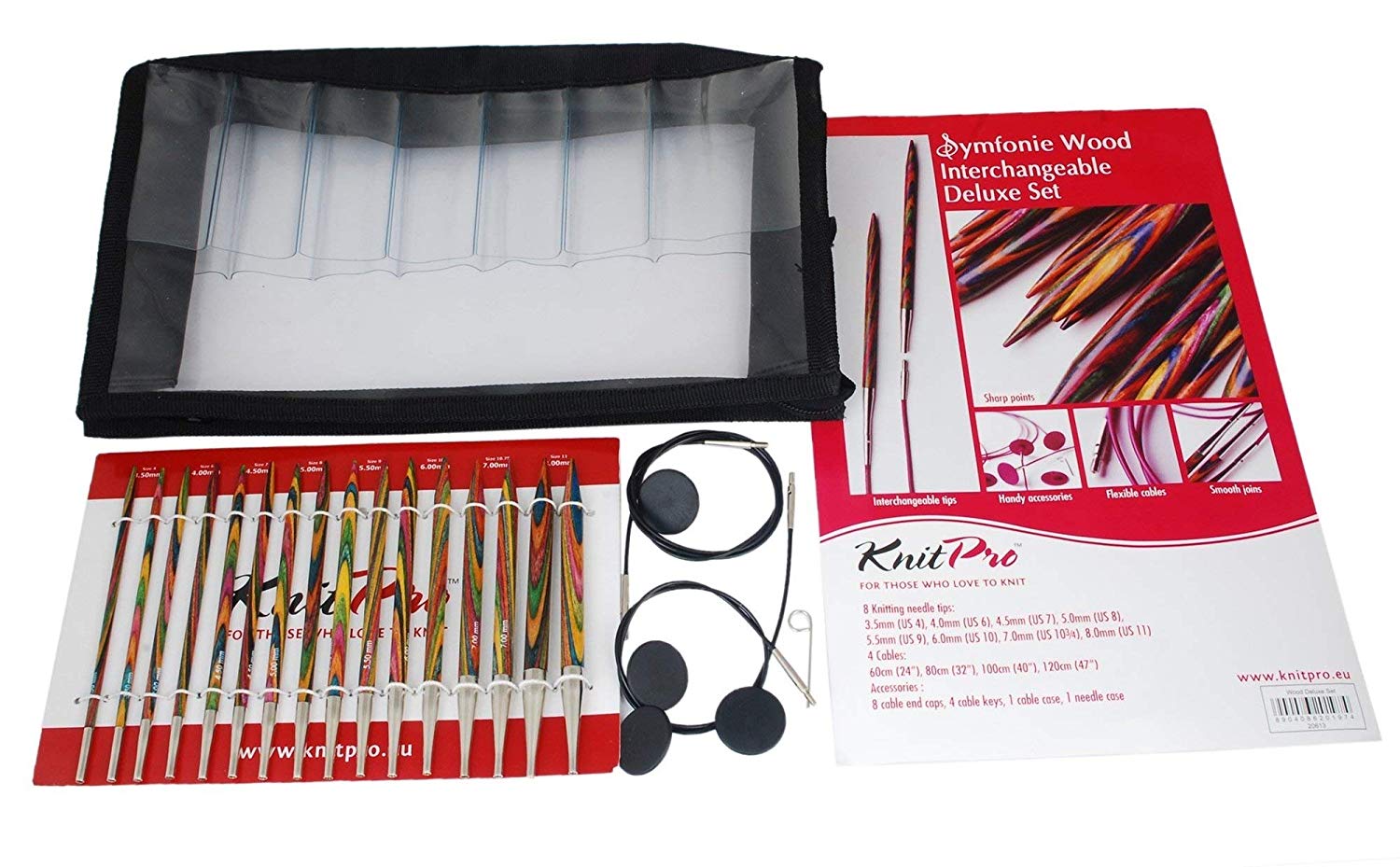 KnitPro Symfonie Wood Interchangeable Needle Deluxe Set, KP20613, Assorted