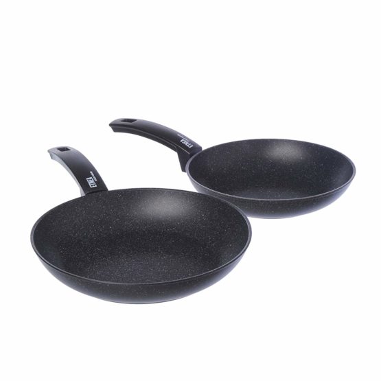Moneta Etnea Set of 2 Frying Pans, Stone Surface Non-Stick and Anti-Scratch Coating, Dishwasher Safe, 24, 28 cm, 2-Piece Pan Set - Image 3