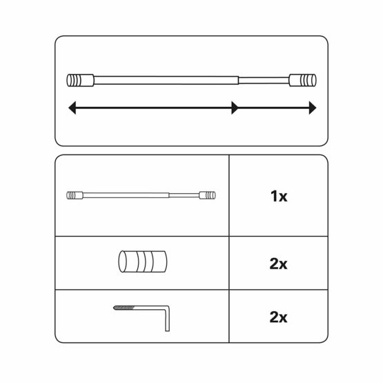 Gardinia Curtain bar Ø 10 mm 80-110, Metal, White, 80-110 cm - Image 2