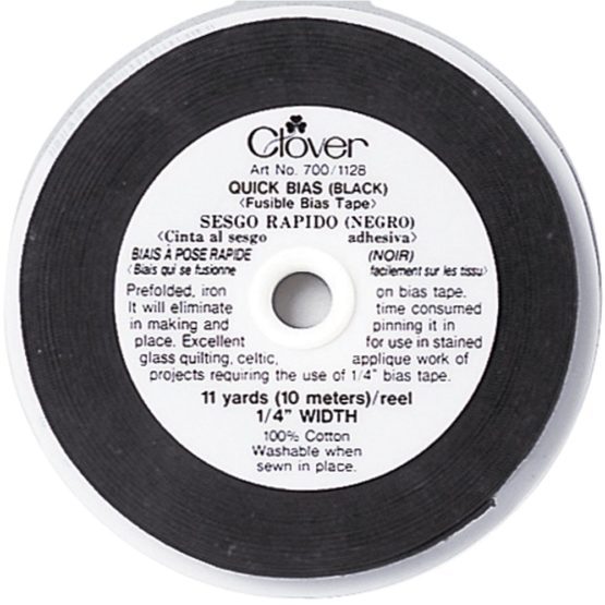 clover Quick Bias Tape: 6mm x 10m: Black, 6