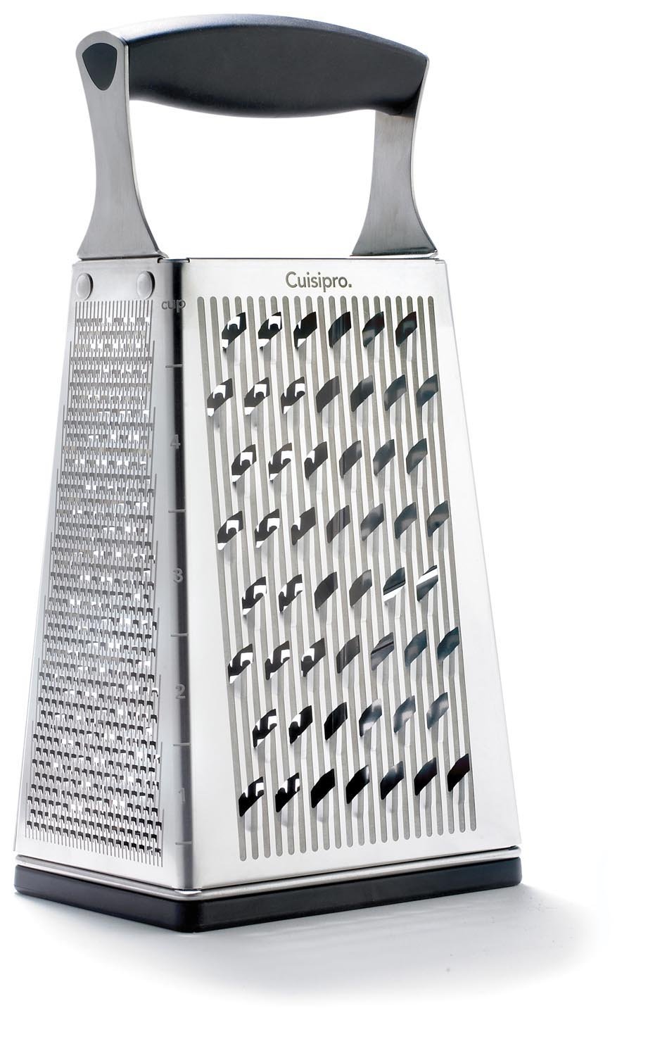 Cuisipro 4-Sided Box Grater, Sharp Stainless Steel, Non-Slip, Rust Resistant