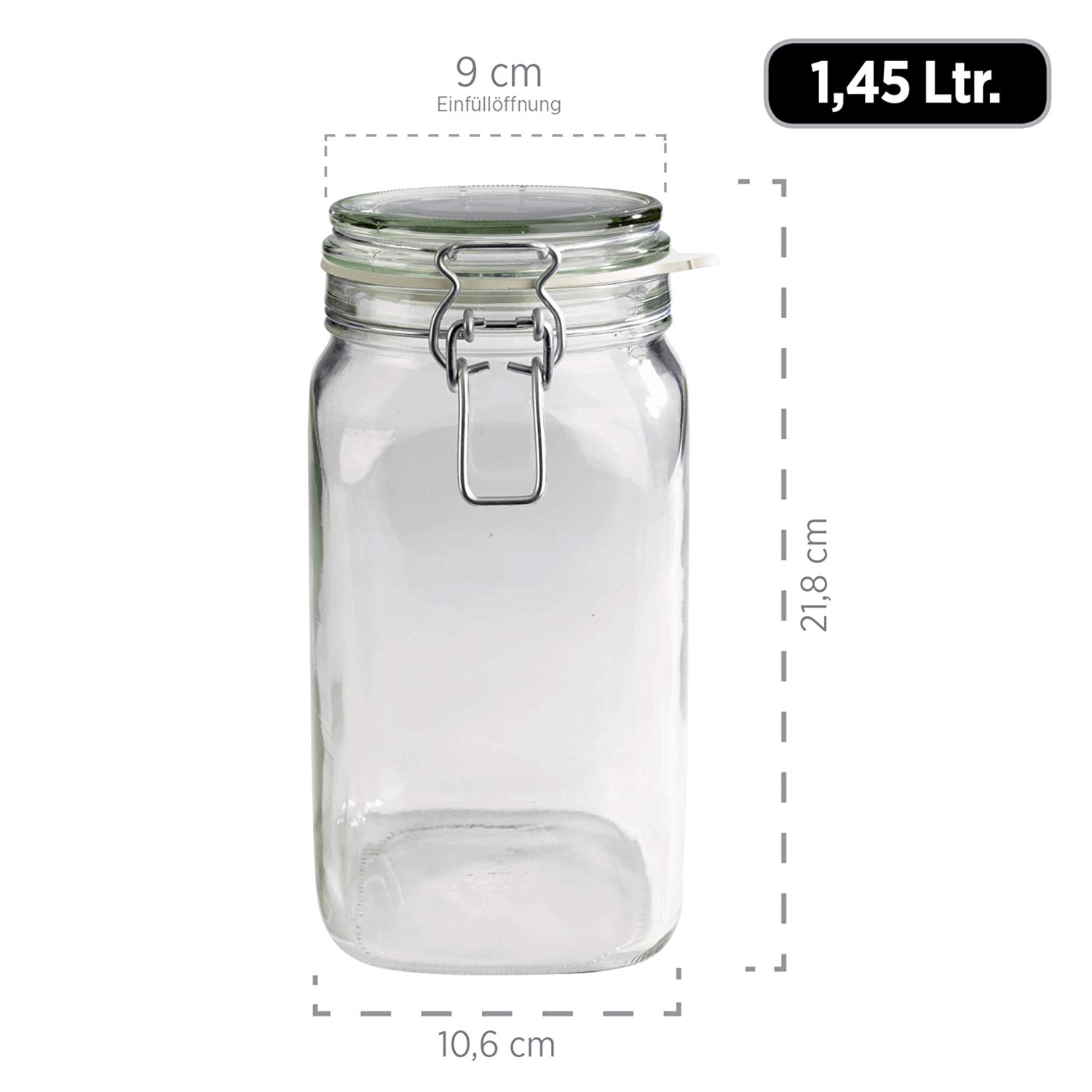 Mäser Gothika 1.45 Litre Clip-Top Glass Jars, Set of 6 - Image 3