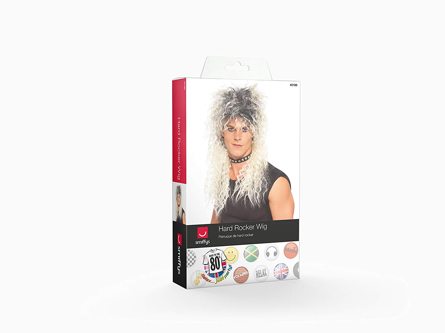 Smiffys Hard Rocker Wig, Blonde Long Tousled, 1980's Fancy Dress, Adult Dress Up Wigs - Image 2