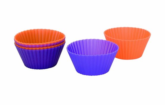 IBILI Baking Cups Set, Silicone, Orange/Purple, 7 x 3.5 x 7 cm