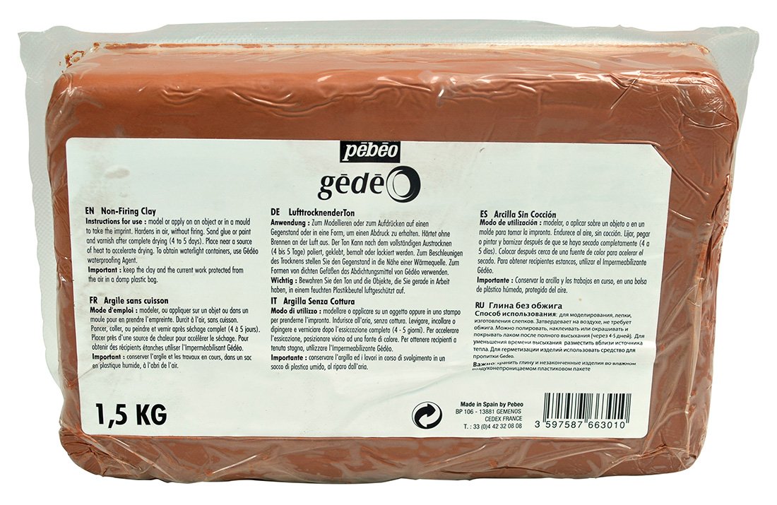 GEDEO Air Drying Clay 1.5 kg , QPA301, Red, 1,5 kg - Image 3