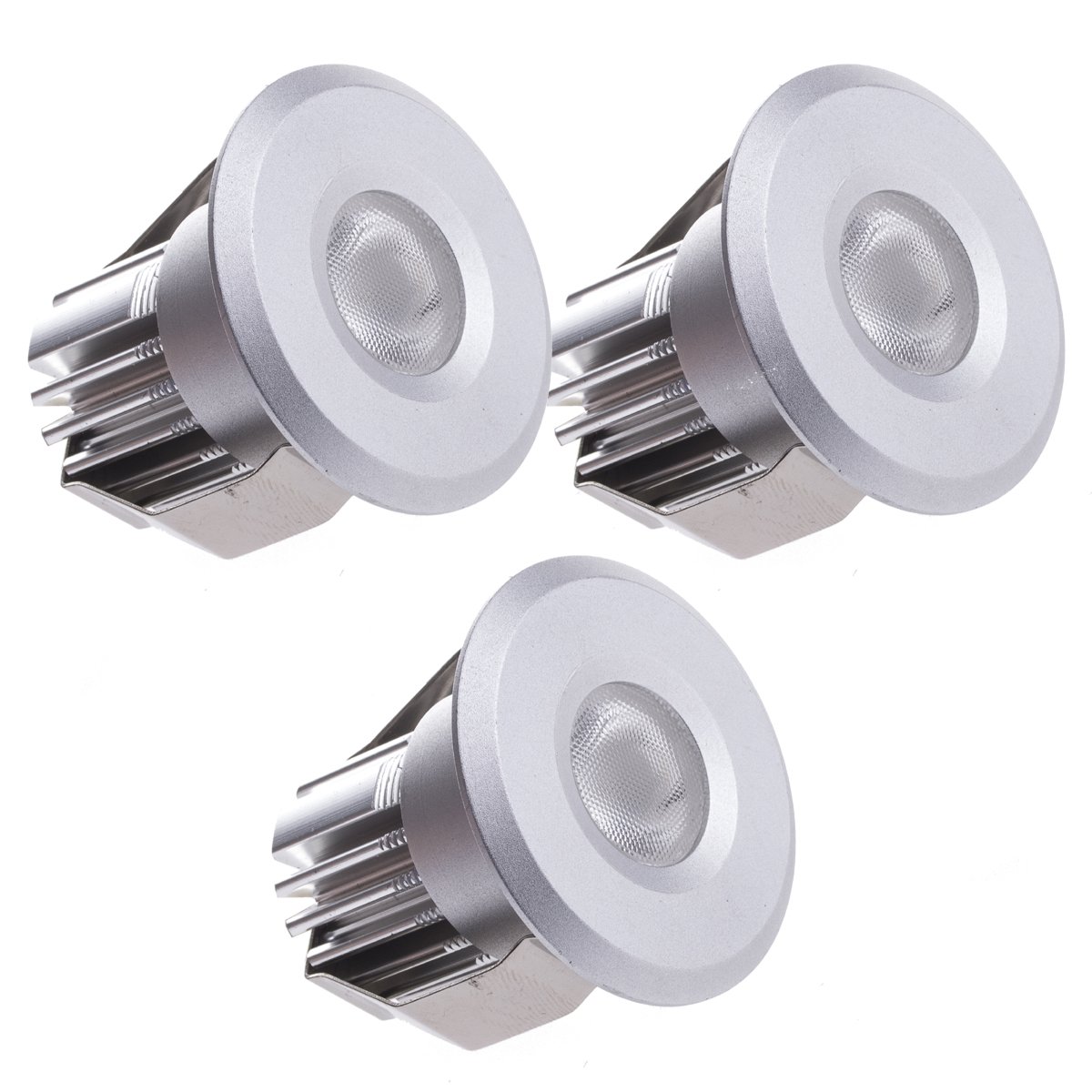 Small Sensati Miniature LED Recessed Downlight Spotlight Set 3 Pieces Dimmable, 450 Lumen, Includes Driver