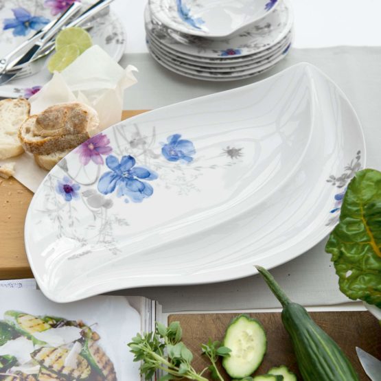 Villeroy & Boch Mariefleur Salad Serving Plate, 50 x 30 cm, Premium Porcelain, White/Multicoloured, Gris - Image 2