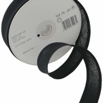 Inastri 25/5/5 mm Cotton Bias Binding, Black