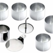 CHG Dessert-/Decorating Ring Set 7,5cm 8 Pieces, Stainless Steel, Silver, 15 x 15 x 10 cm