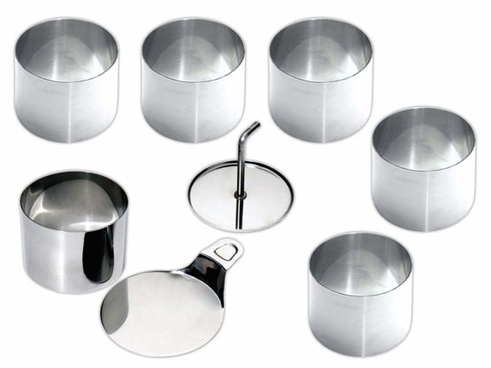 CHG Dessert-/Decorating Ring Set 7,5cm 8 Pieces, Stainless Steel, Silver, 15 x 15 x 10 cm