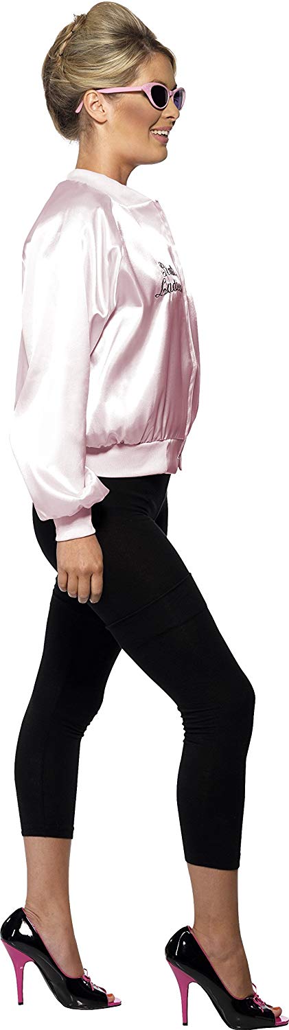 Smiffys Grease Pink Ladies Jacket for Women Pink Jacket with Embroidered Logo, Officially Licensed - Image 3