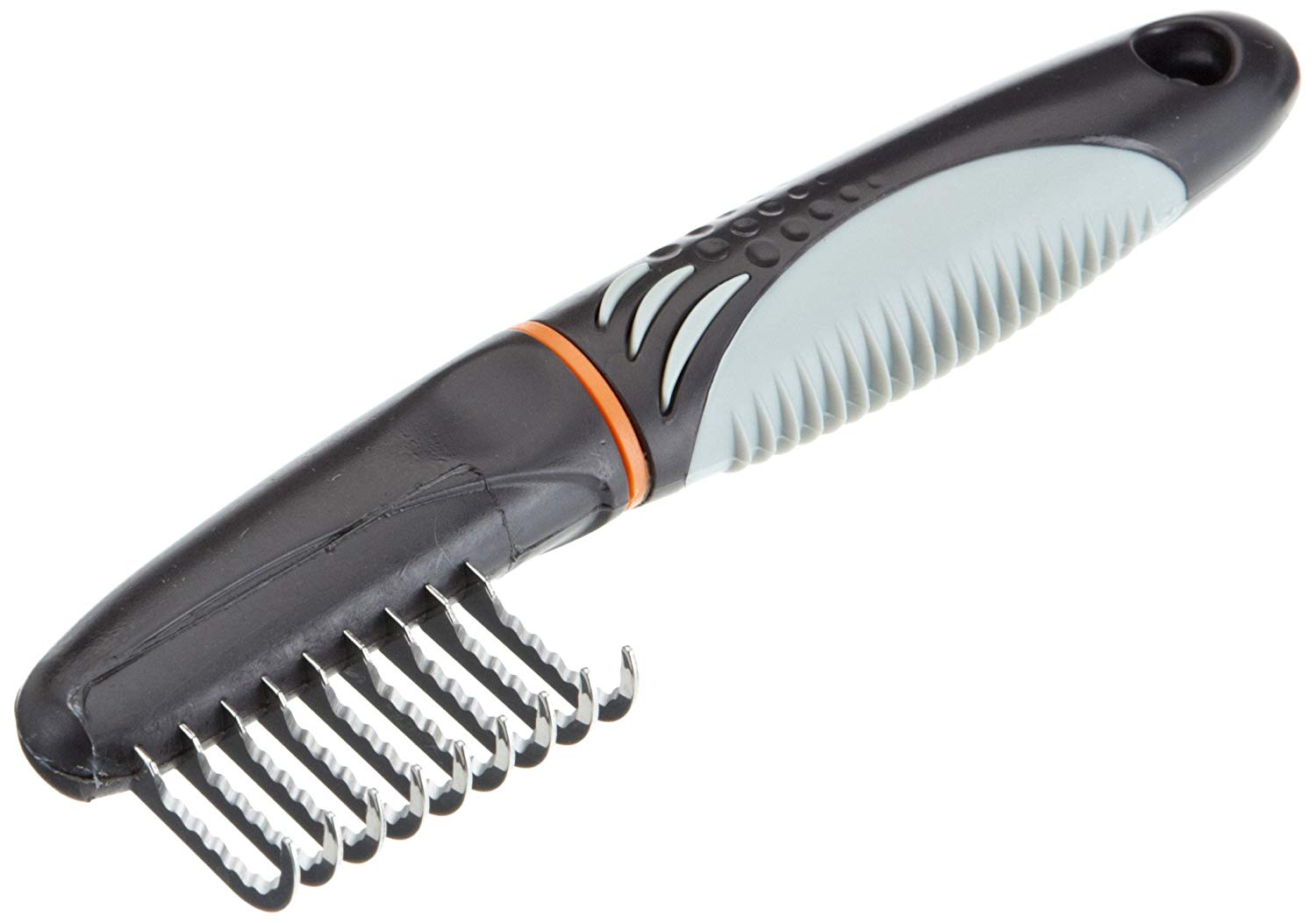 TRIXIE Coat de-matting tool for de-matting and thinning - 3.5 cm tine length - rubberised plastic handle - 18 cm - black/blue - 24161