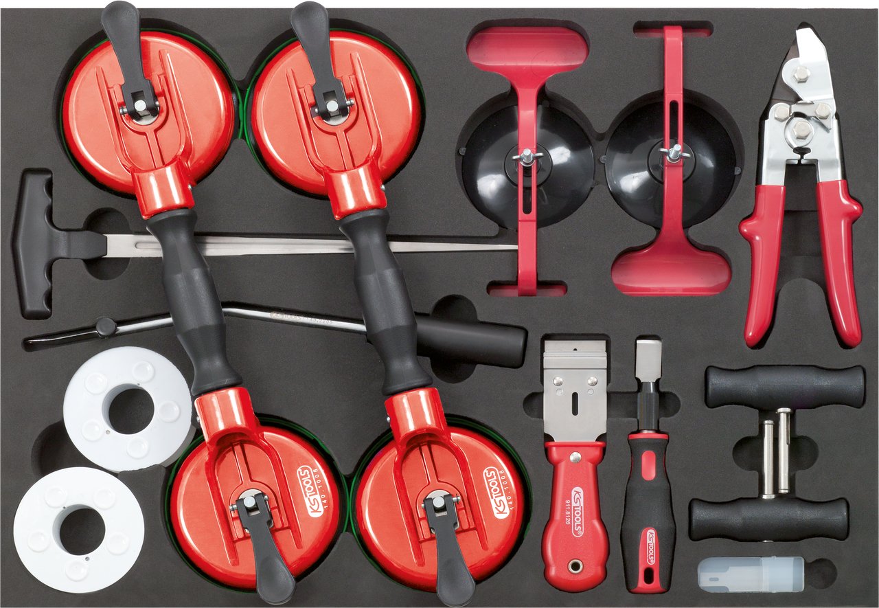 KS Tools 140.1065 Windscreen Repair Kit (12 Pieces), Clear - Image 4