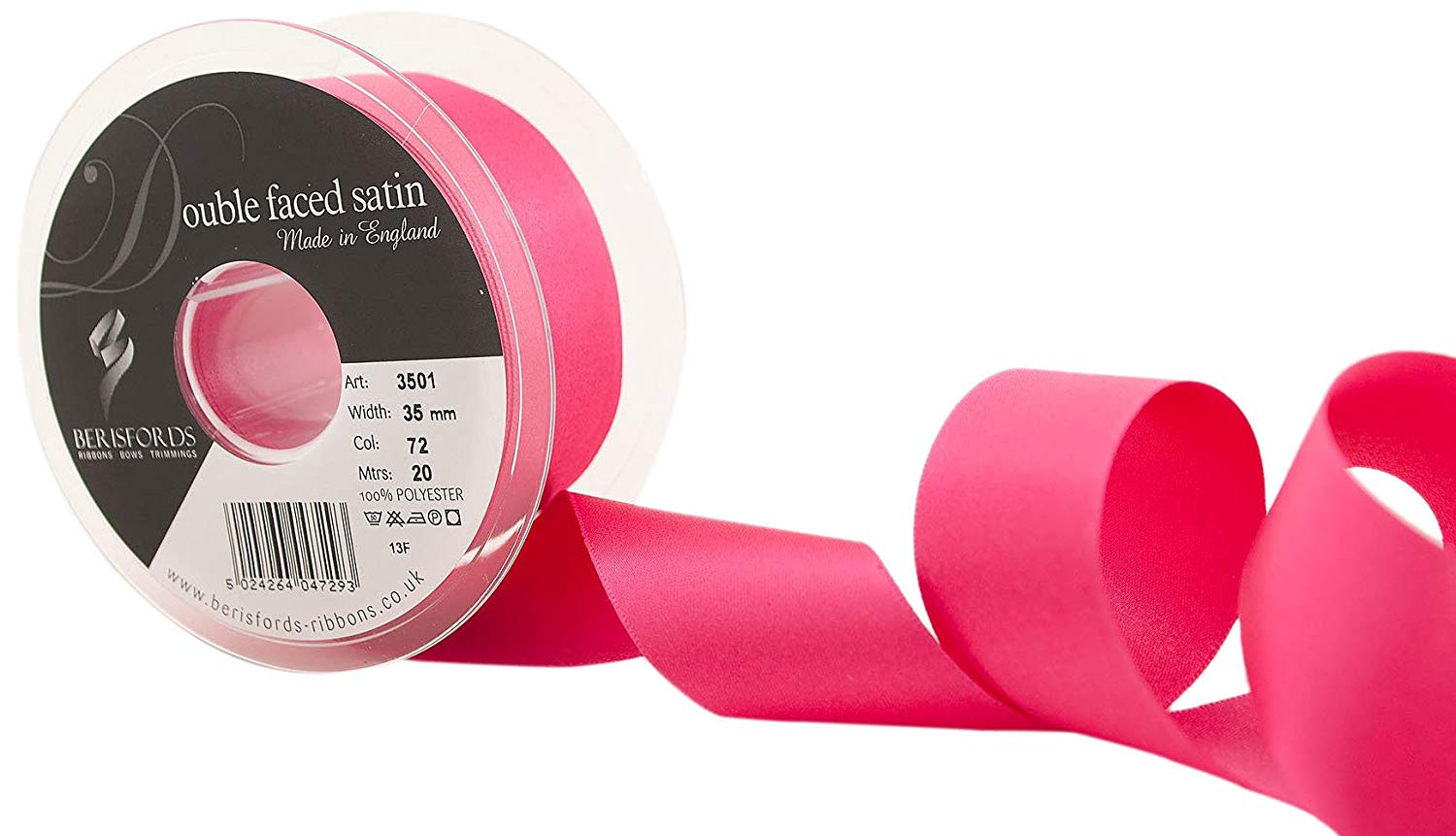 Berisfords Ribbon, Shocking Pink, 35 mm, 3501-SP-35, Shock Pink
