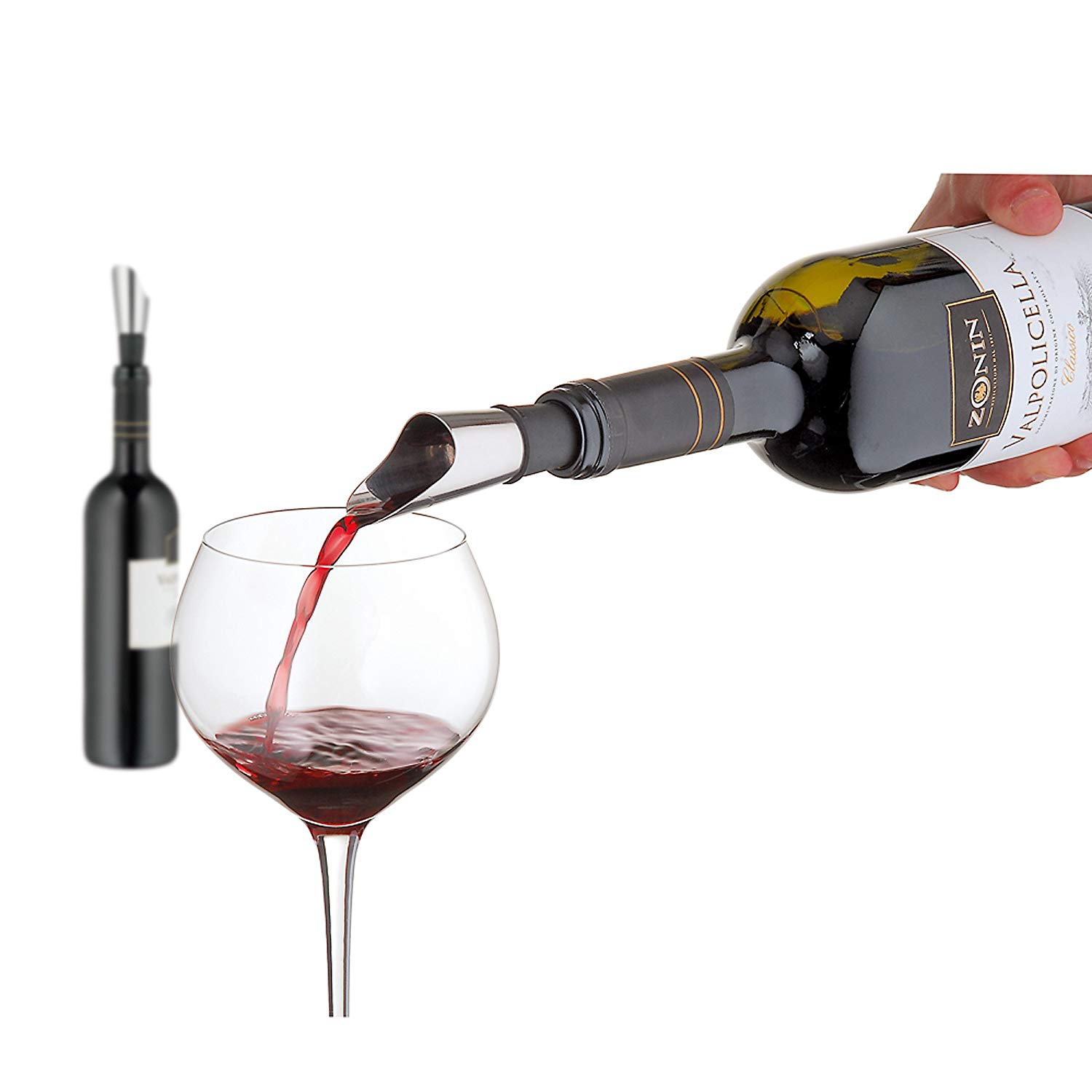 WMF Vino Decanting Spout, Black, 14 x 3 x 3 cm, Silver - Image 3