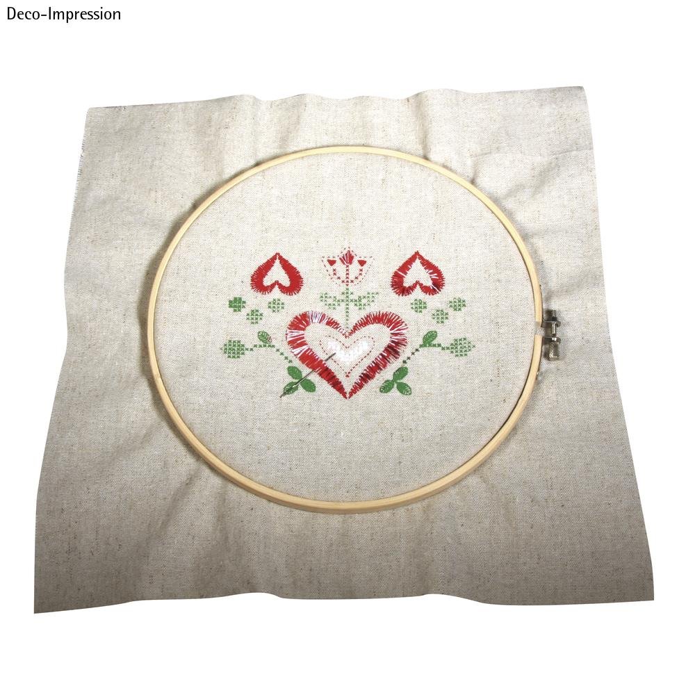 Rayher Bamboo Embroidery Hoop for Hand Embroidery and Needle Punching diameter 17cm, 62559000, Wood-colour, 28.5 x 17 x 1 cm - Image 2