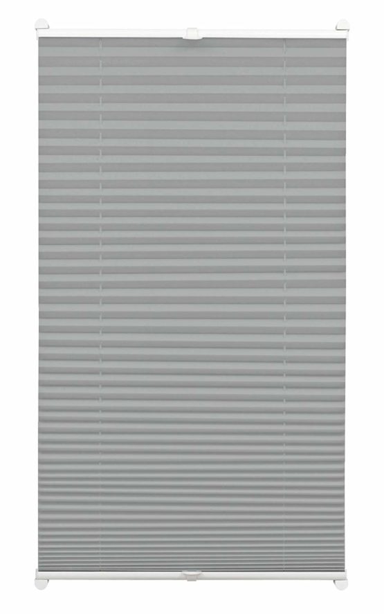GARDINIA Pleated Blind for Clamping, Opaque Folding Blind, Mounting Kit Included, EASYFIX Pleated Blind with Two Operating Rails, Slate, 40 x 130 cm (WxH)