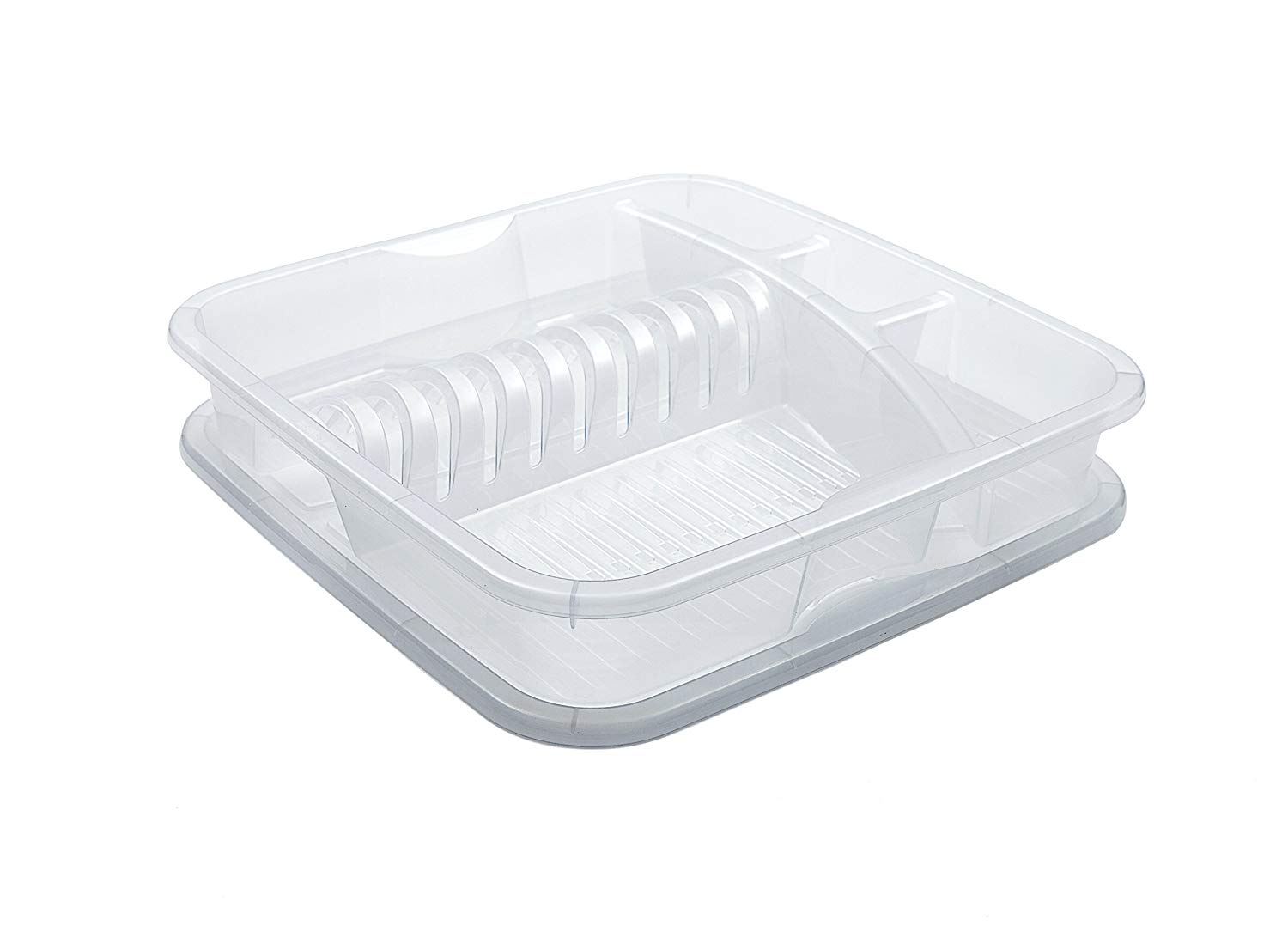 Rotho, Geometric, Dish drainer, Plastic (PP) BPA-free, transparent, 39,5 x 39,5 x 8,0 cm, (39,5 x 39,5 x 8,0 cm) - Image 2