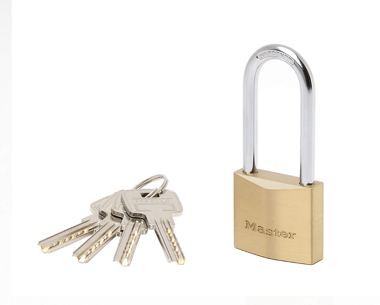 Master Lock 2940EURD Key Padlock with Extra Thick Solid Brass Body with Medium Shackle, Gold, 9,1 x 4 x 1,6 cm