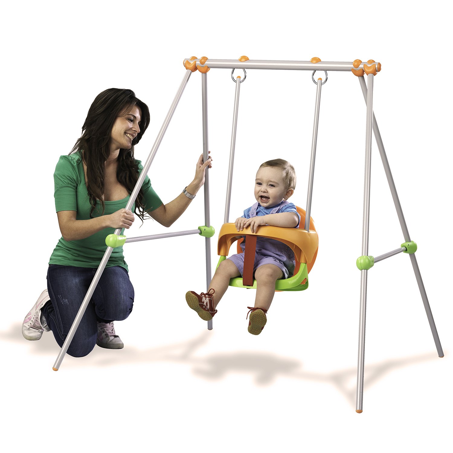 Smoby Baby Swing Metal, Green / Orange, 120 cm x 124 cm x 120cm