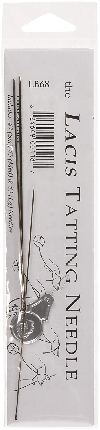 Lacis Tatting Needle Set 3 kg-#7 (.03), #5 (.043) and #3 (.064), Metal, Silver