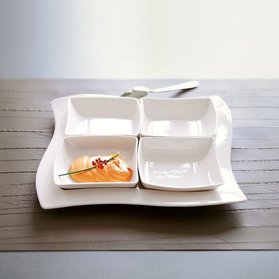 Villeroy & Boch 1025252809 New Wave Square Plate, Premium Porcelain, White - Image 4