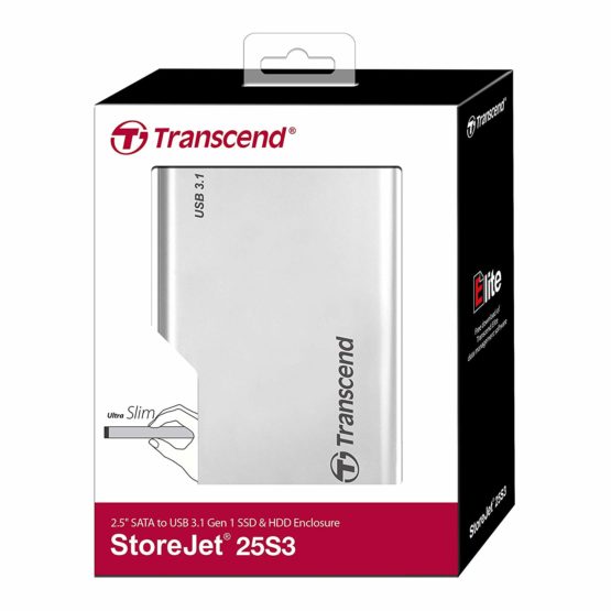 Transcend 2.5” SATA III SSD/HDD Enclosure USB 3.1 Gen 1 TS0GSJ25S3 - Image 3