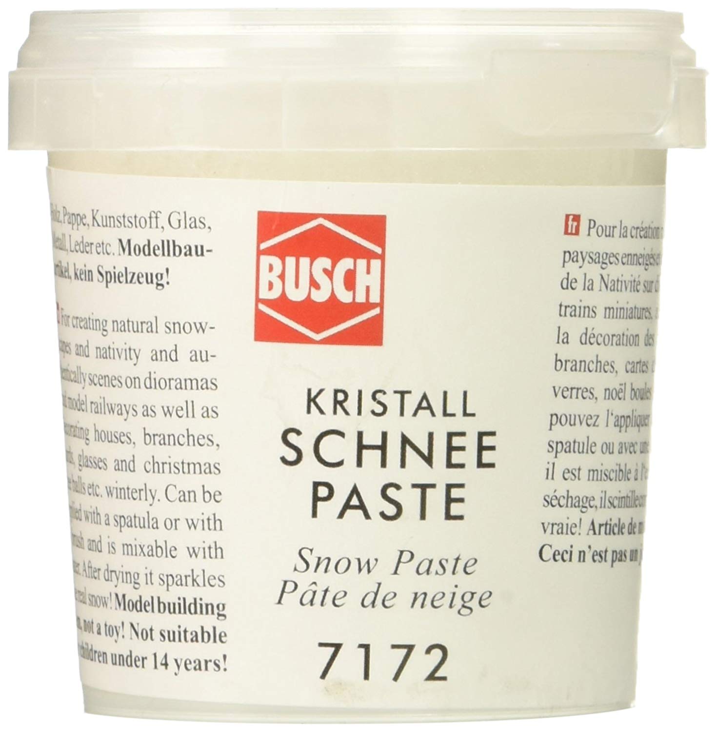 Busch HO Scale Model Railway Scenery Snow Paste 150g, Small, 1:87 Scale, Not a Toy, Ages 14+, Medium