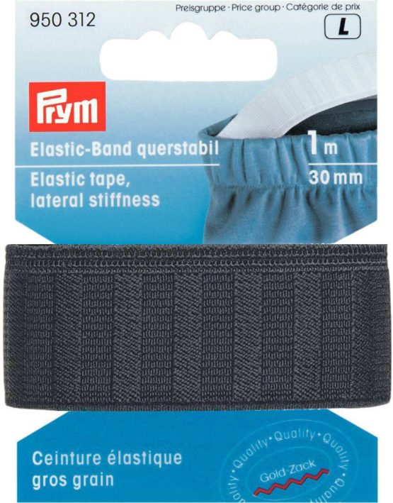 Prym Elastic Tape, lateral Stiffness, 30 mm Black