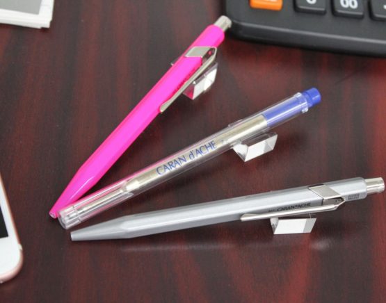 Caran d'Ache 849 Metal Range Ball Pen Fluo - Fluorescent Pink - Image 4