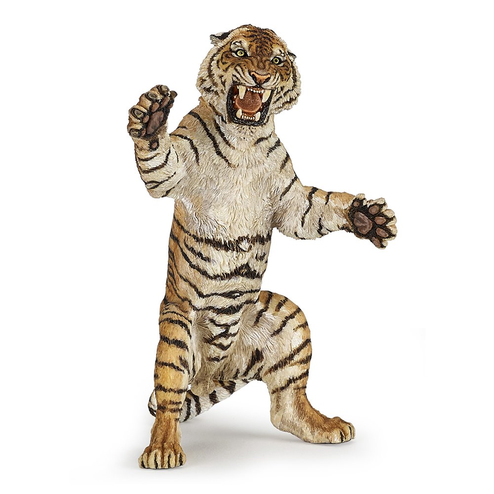 Papo, Realistic Standing Tiger Figure Toy for Kids, Ages 3+, Wild Life Collection, Educational Play Feline And Nature