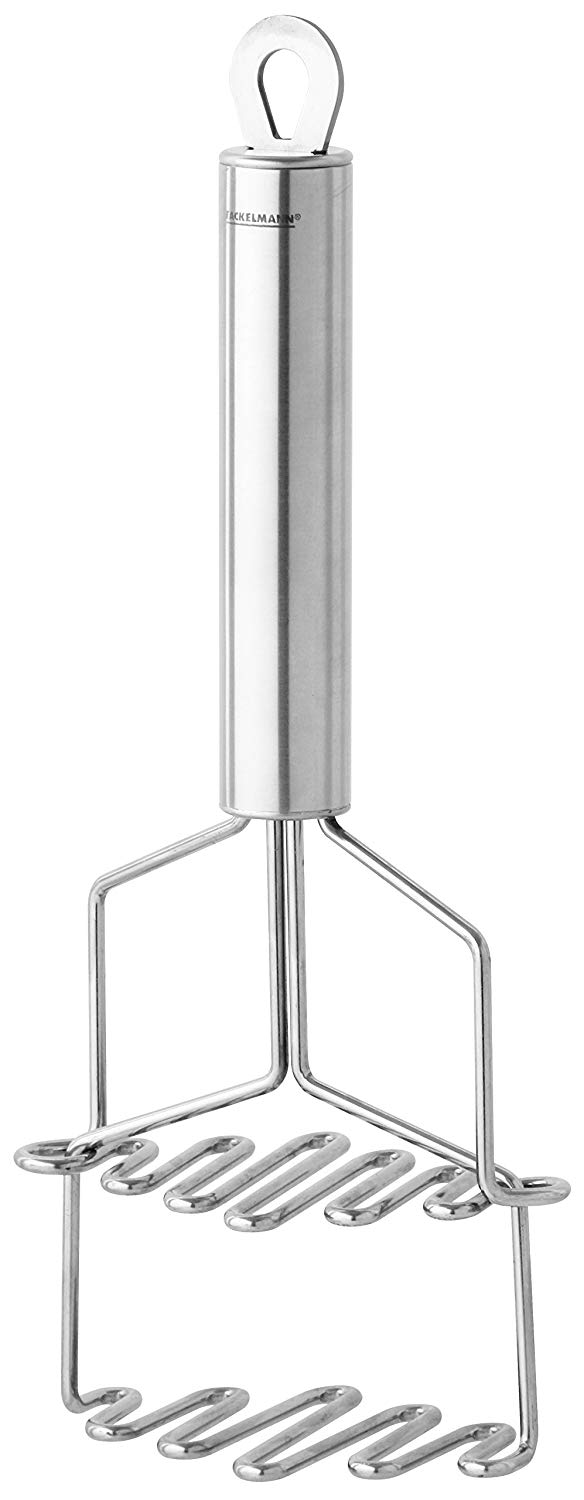 Fackelmann OPAL Double Potato Masher, Food Masher, Vegetable Masher & Crusher, Stainless Steel, 28x11x6.5cm, Silver