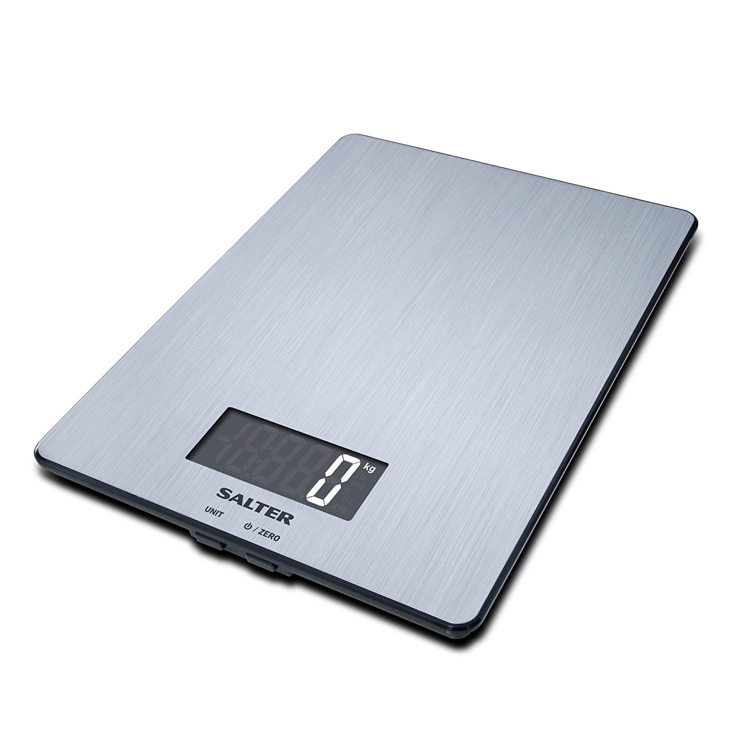 Salter 1103 SSDR Premium Stainless Steel Electronic Kitchen Scale, 5 kg Max Capacity, Sleek Contemporary Design, Easy Read