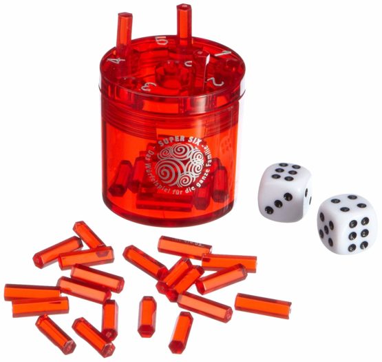 BestSaller 3011 ABS Family Super Six Travel Game, Small, 5 X 5 cm, Red, Ø 5 cm