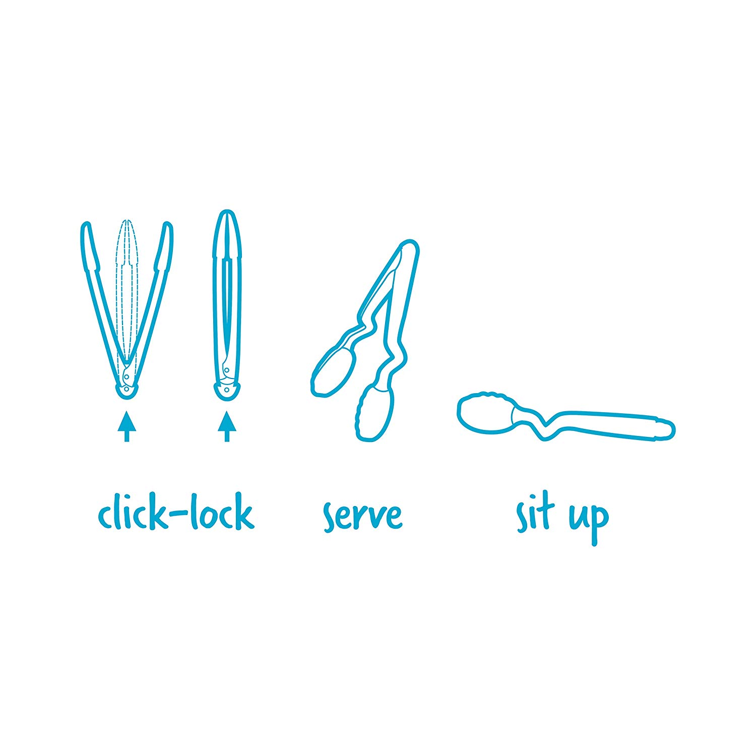 Dreamfarm Clongs Grippy Silicone & Stainless Steel Kitchen Cooking Tongs with Click-Lock Open & Close - 12" Black - Image 4