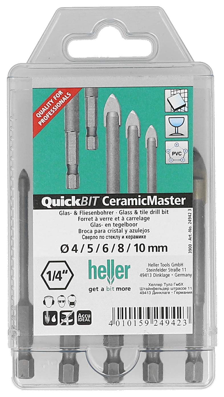 Heller 3900 Glass and Tile Drill Bit Set, 5 Pieces - Image 2