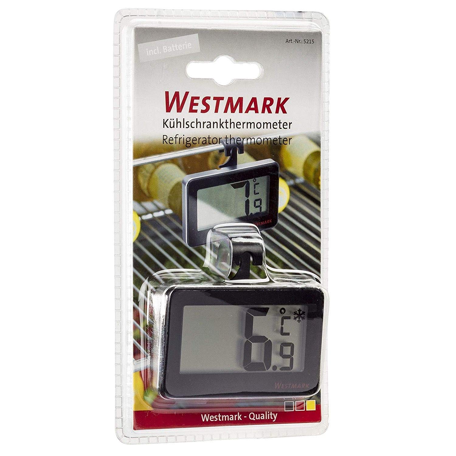 Westmark Digital Fridge Thermometer, For Measuring In Or Out Of The Fridge, Plastic/Glass, Silver/Black - Image 4