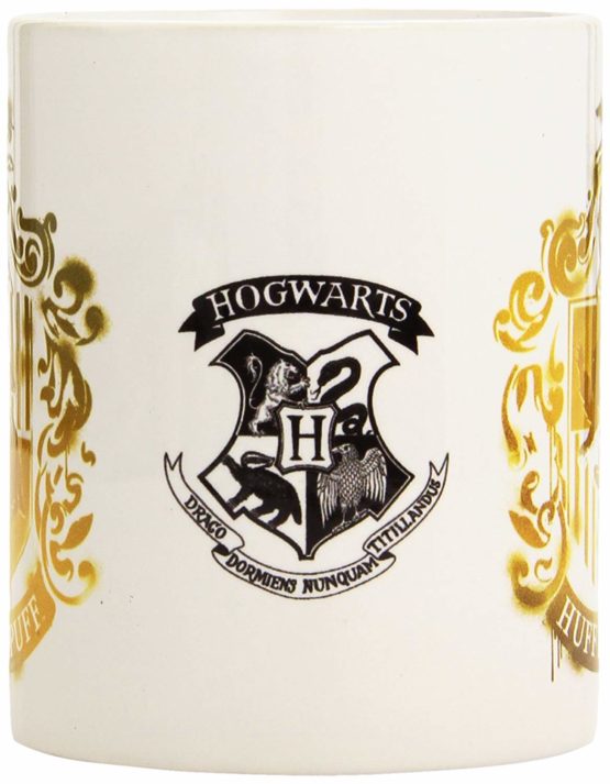 Harry Potter Hufflepuff and Hogwarts Crests Ceramic Mug in Presentation Box - Official Merchandise - Image 4
