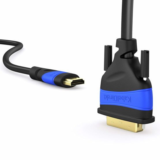 KabelDirekt – HDMI-DVI adapter cable – 5m (bi-directional, DVI-D 24+1/High Speed HDMI cable, 1080p/Full HD, digital video cable, connect HDMI devices to DVI monitors or vice-versa, black) - Image 3