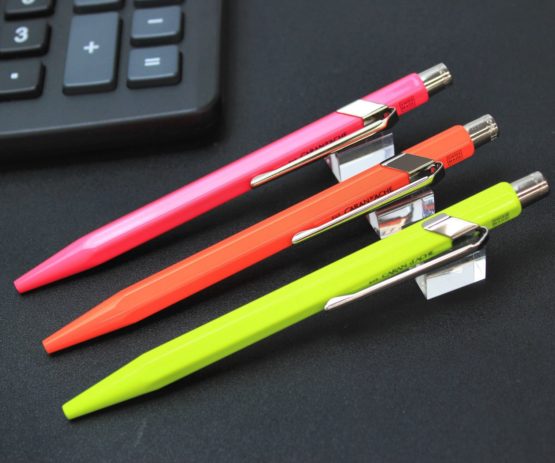 Caran d'Ache 849 Metal Range Ball Pen Fluo - Fluorescent Pink - Image 3