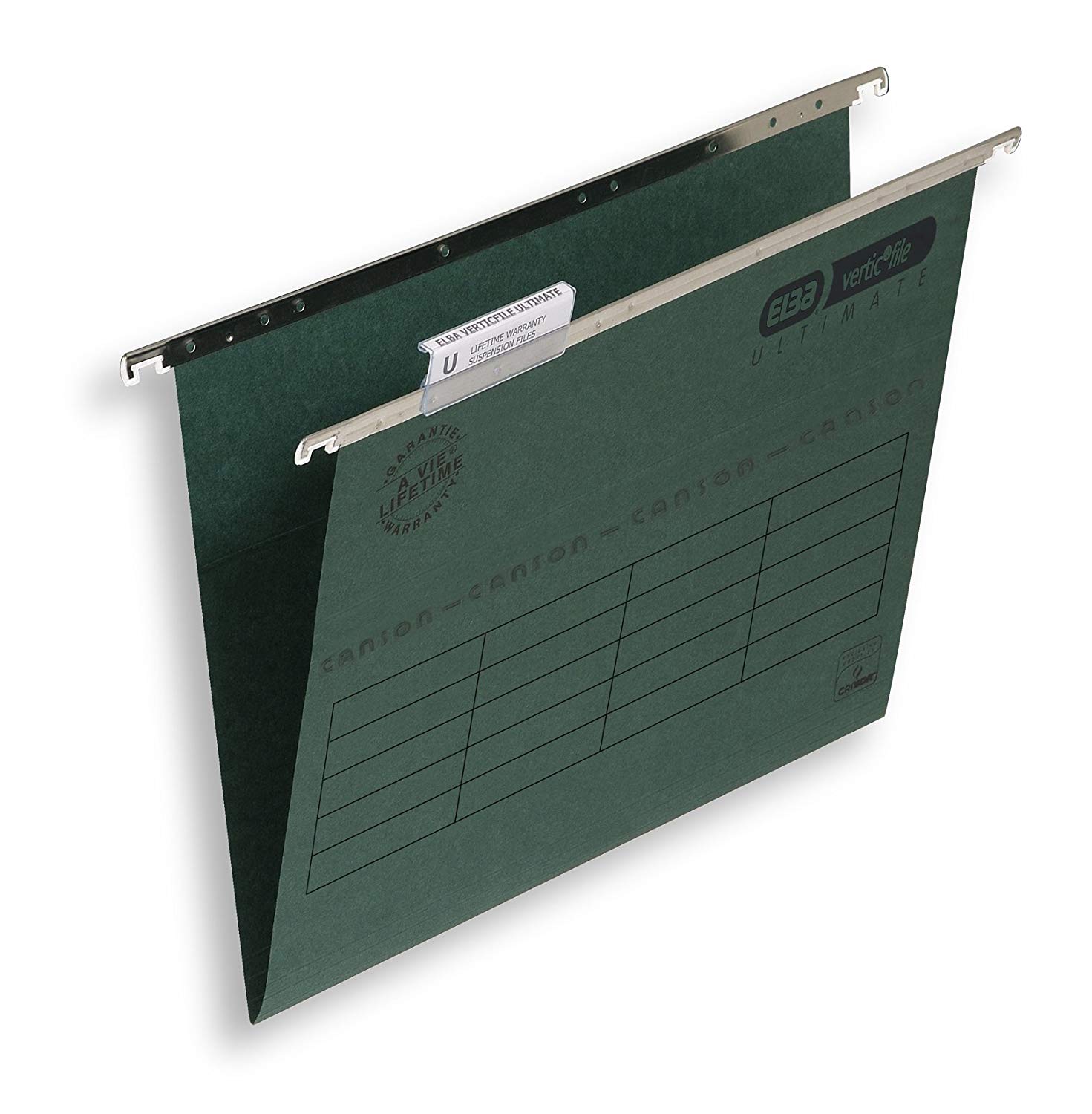 Elba Ultimate Foolscap Manilla Suspension Files, V-Base, 240 gsm - Dark Green (Pack of 50)