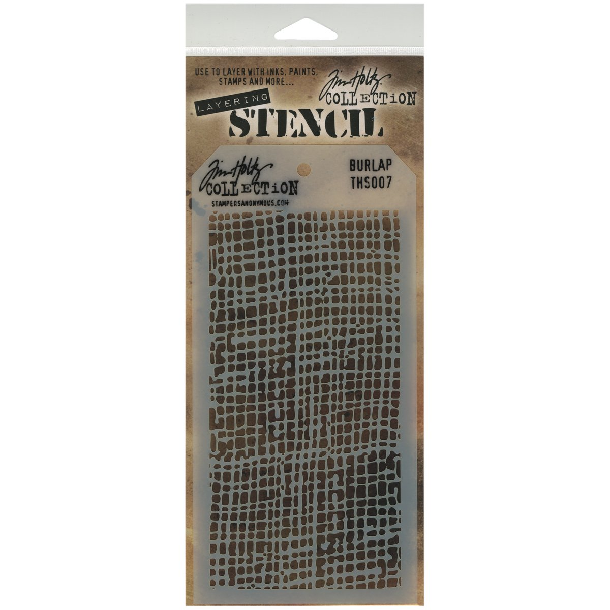 Stampers Anonymous Tim Holtz Layered Stencil 4.125-inch x 8.5-inch, Burlap