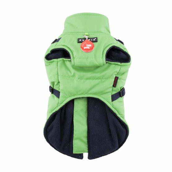 Puppia Dog Coats for Small and Medium Dogs - Waterproof Dog Coat with Harness Lined with fleece for pleasant warmth, Green, S - Image 2