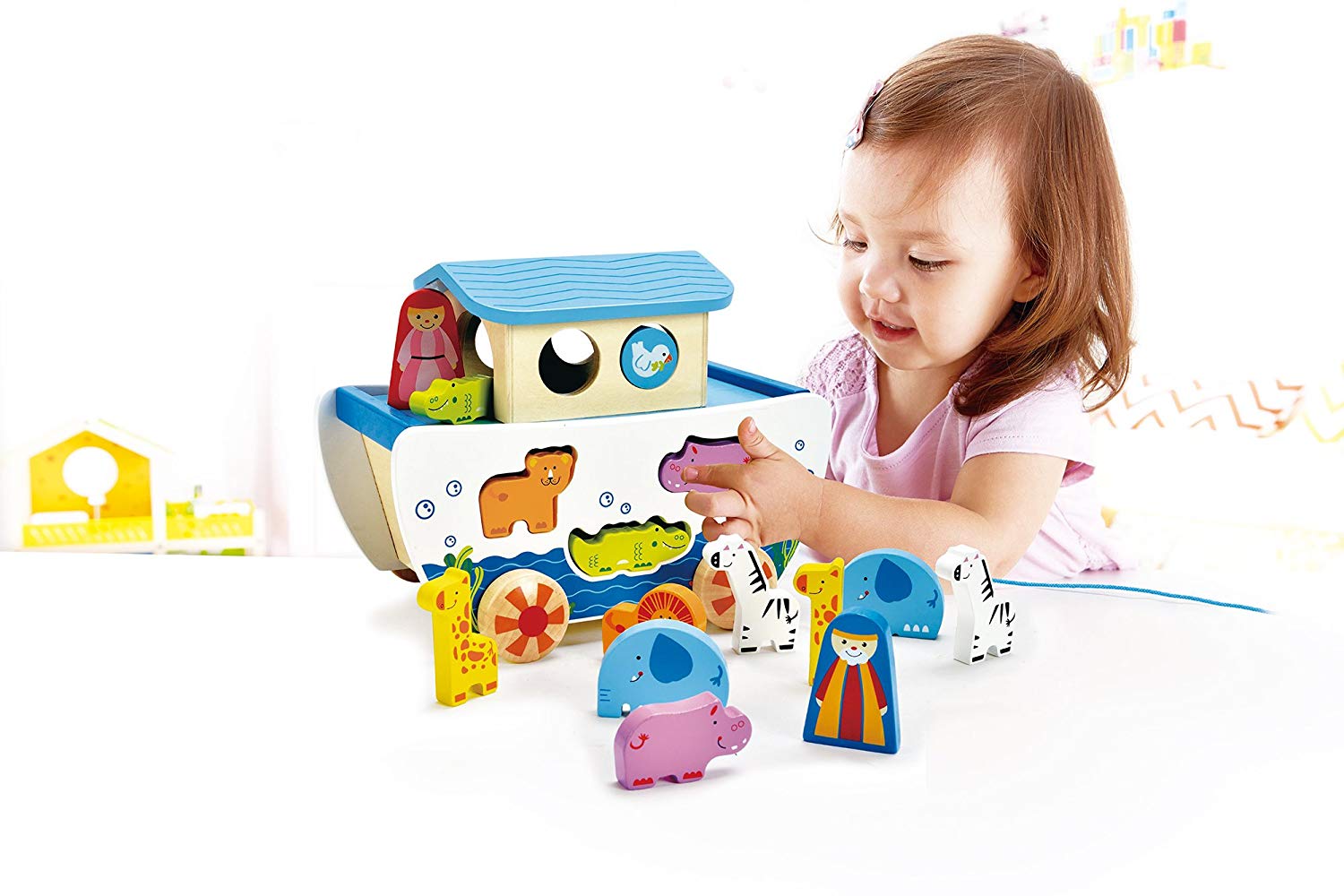 Hape Pull along Noah's Ark, Multicolor, ND - Image 2
